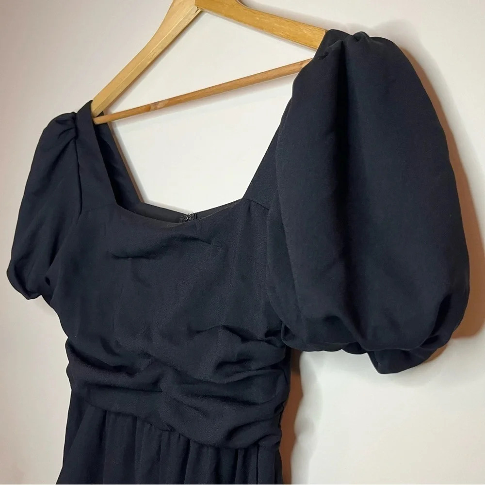 NORDSTROM CHELSEA28 Puff Sleeve Square Neckline Wide Leg Chic Jumpsuit Romper - Picture 7 of 14